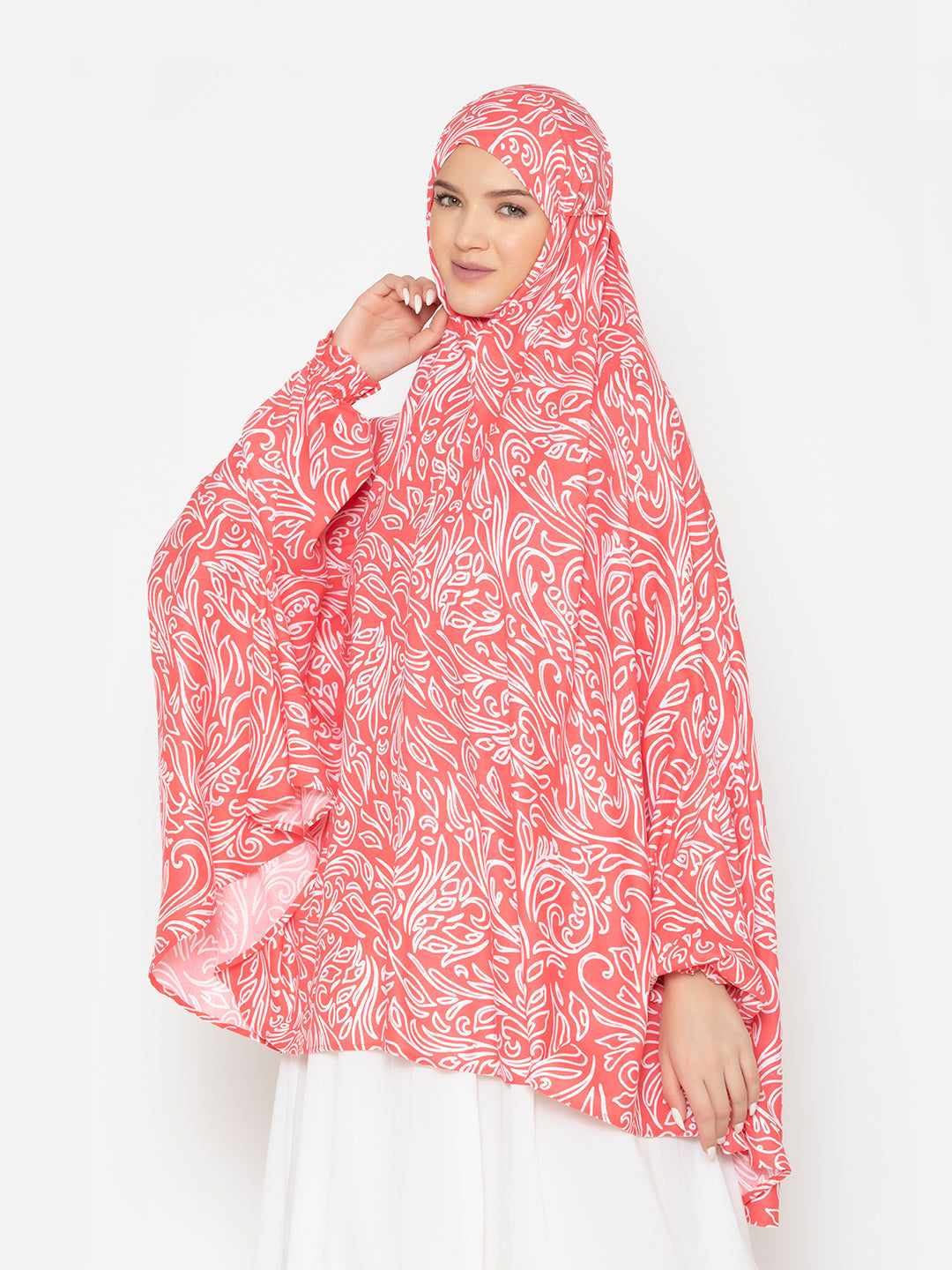 Red-Viscose-Lily-Blossom-Serene-Namaz-Dupatta