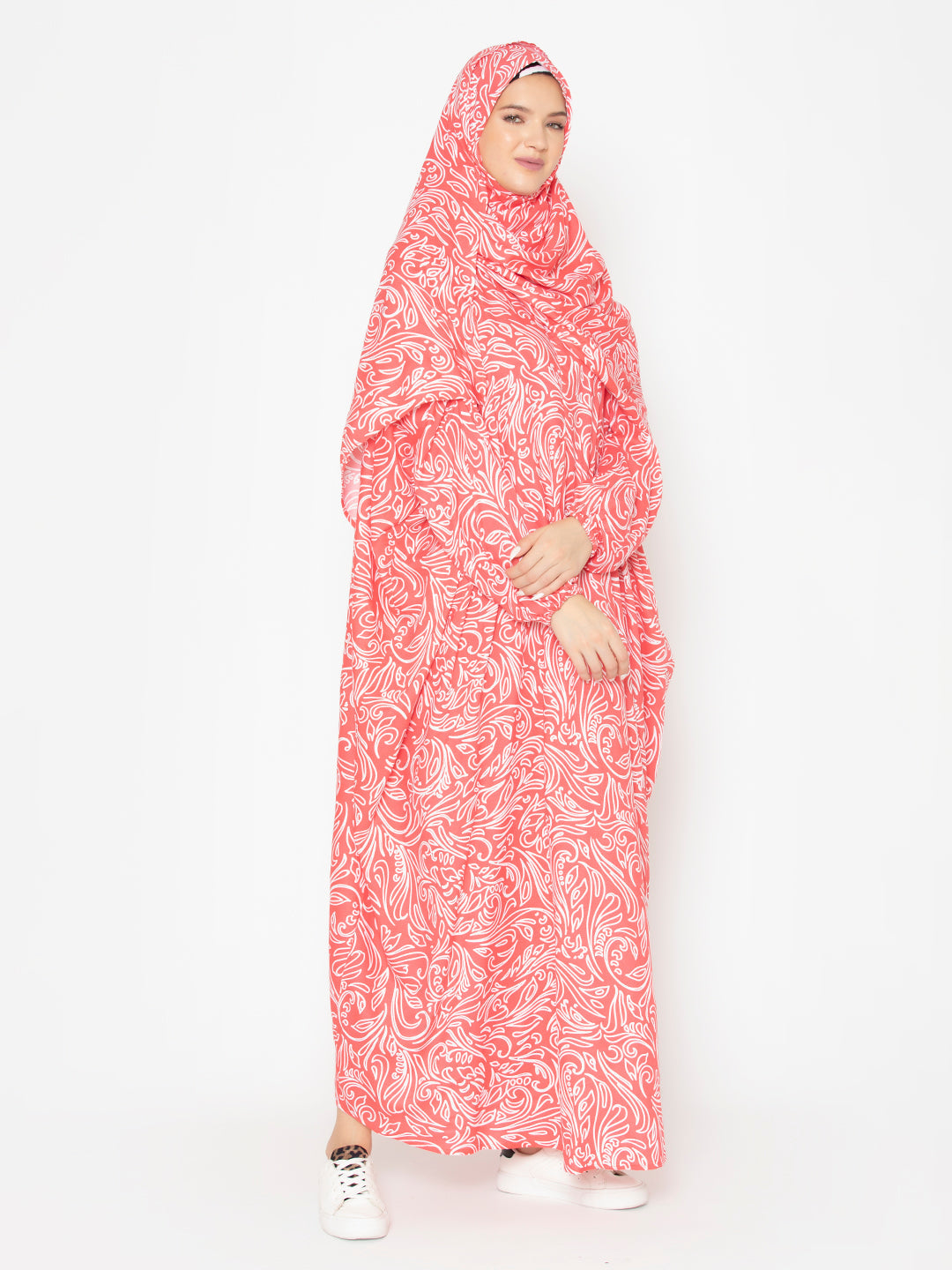 Red-Viscose-Lily-Blossom-Serene-Prayer-Gown