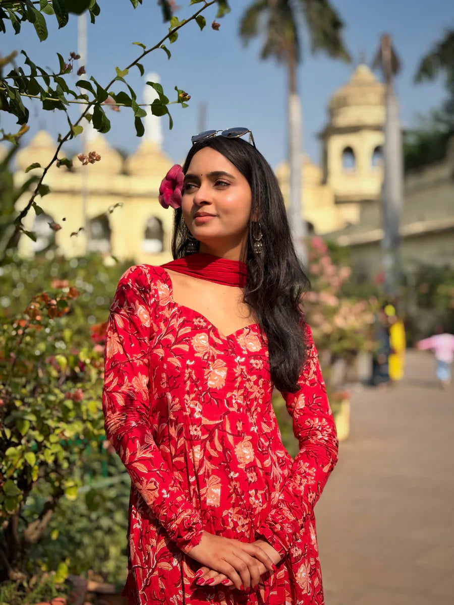 Red-Cotton-Laali-Kali-3-Piece-Kurta-Set