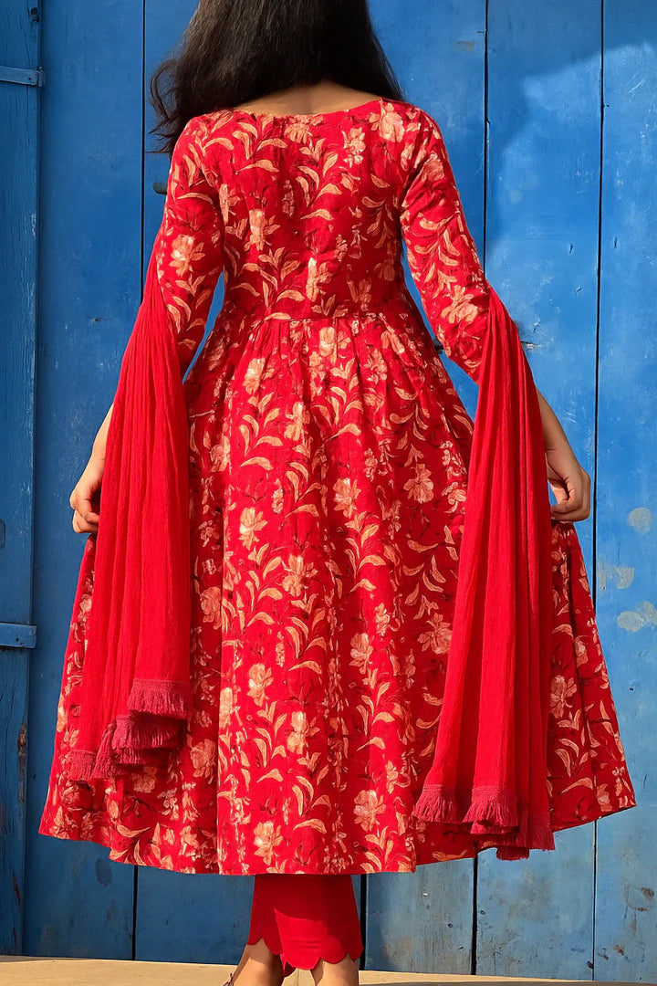 Red-Cotton-Laali-Kali-3-Piece-Kurta-Set
