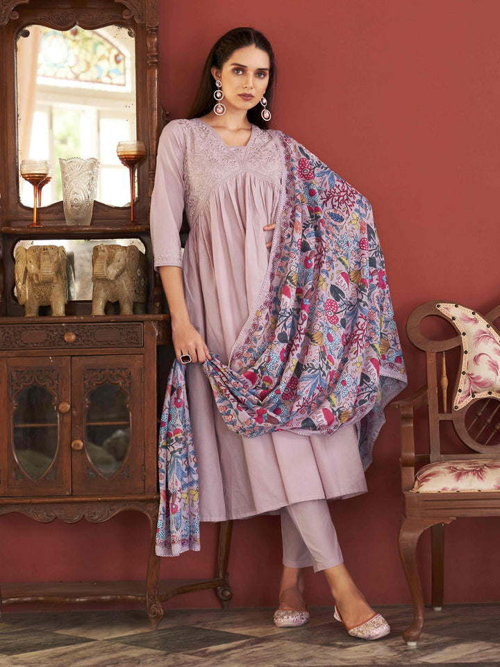 Rose-Pink-Cotton-Embroidered-Alia-Cut-Flared-Kurta-Set