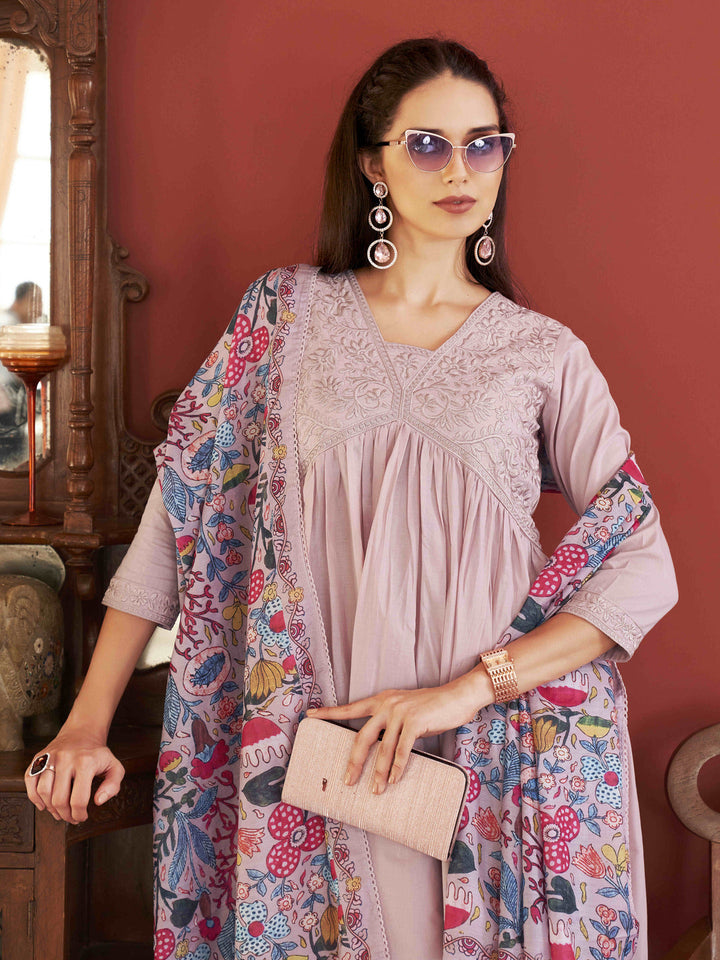 Rose-Pink-Cotton-Embroidered-Alia-Cut-Flared-Kurta-Set