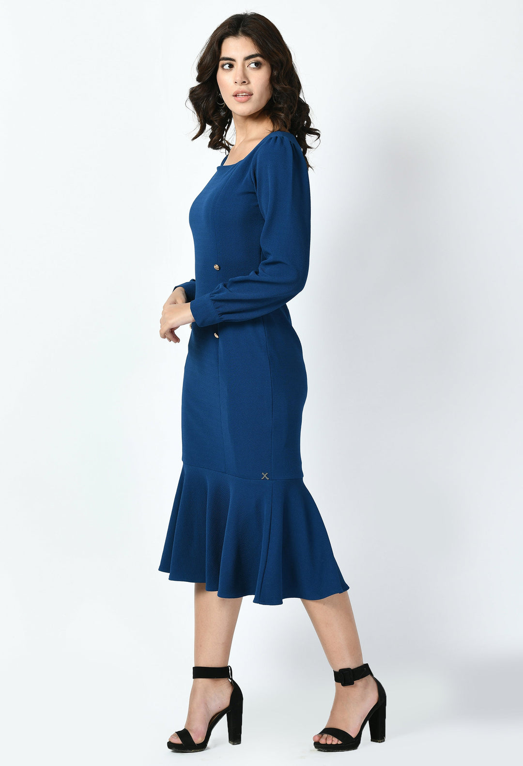 Royal-Blue-Cotton-Blend-Apogee-Fishtail-Midi-Dress