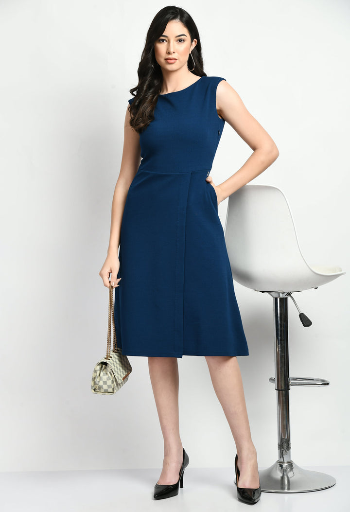 Royal-Blue-Cotton-Blend-Pride-A-Line-Wrap-Dress