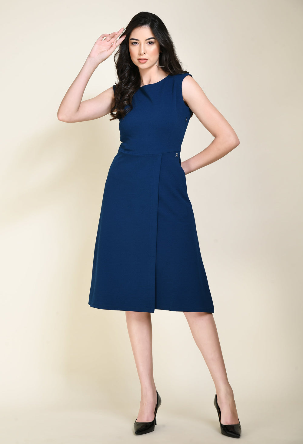 Royal-Blue-Cotton-Blend-Pride-A-Line-Wrap-Dress