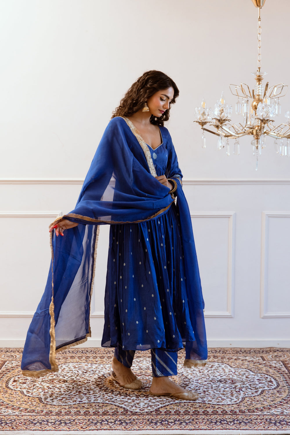 Royal-Blue-Muslin-Silk-Cross-Gather-Anarkali-Set