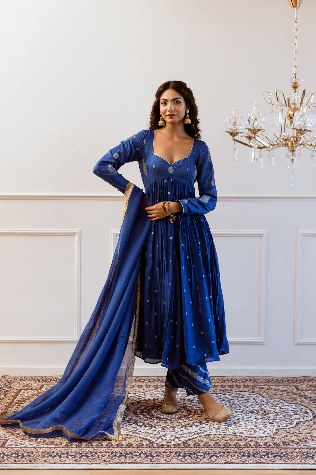 Royal-Blue-Muslin-Silk-Cross-Gather-Anarkali-Set