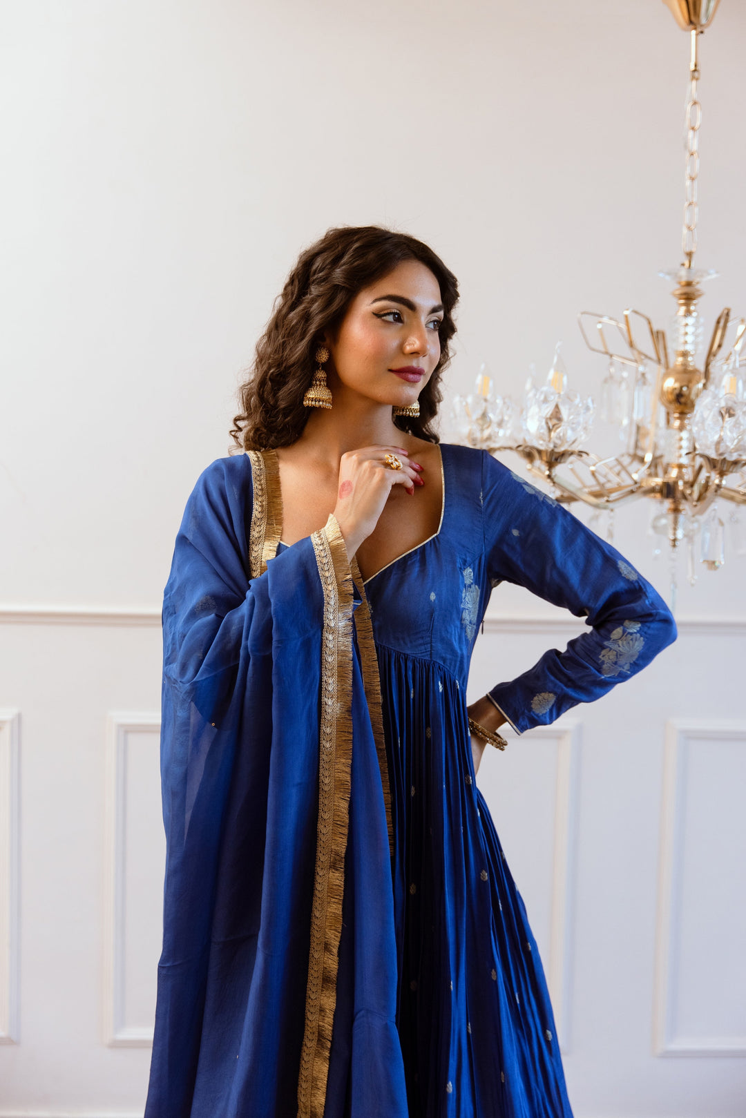 Royal-Blue-Muslin-Silk-Cross-Gather-Anarkali-Set