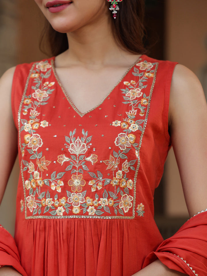 Rust-Cotton-A-Line-Embroidered-3-Piece-Kurta-Set