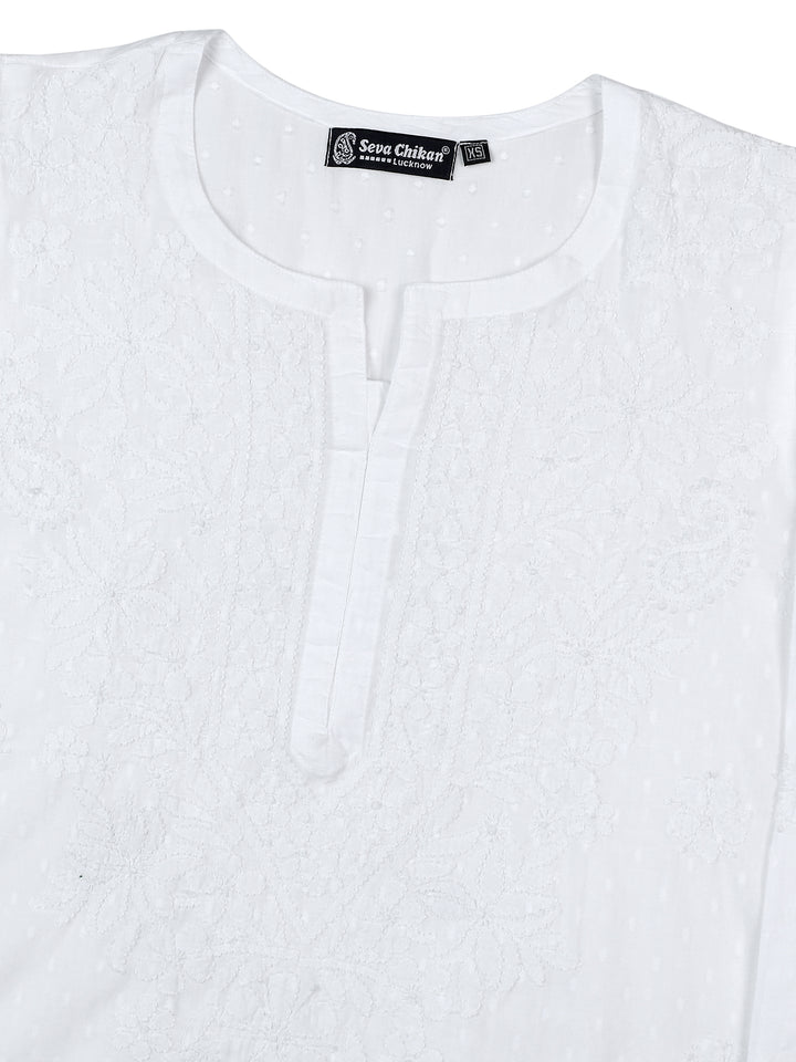 White Cotton Lucknowi Chikankari Kurta