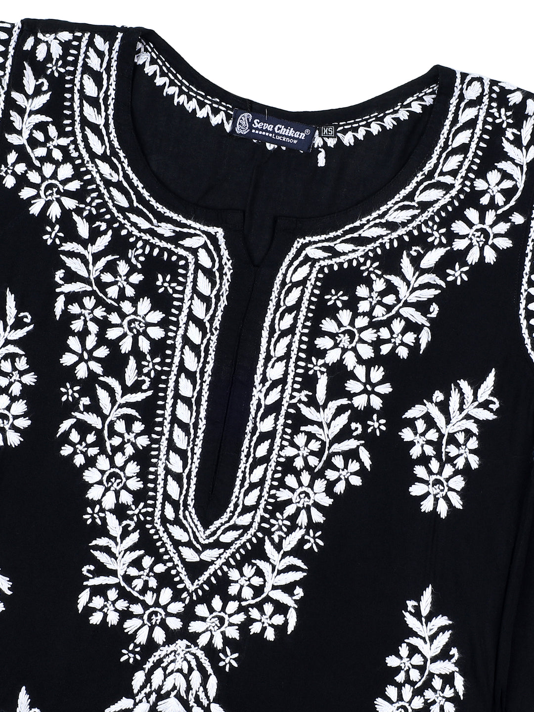 Black Rayon Lucknowi Chikankari Kurta