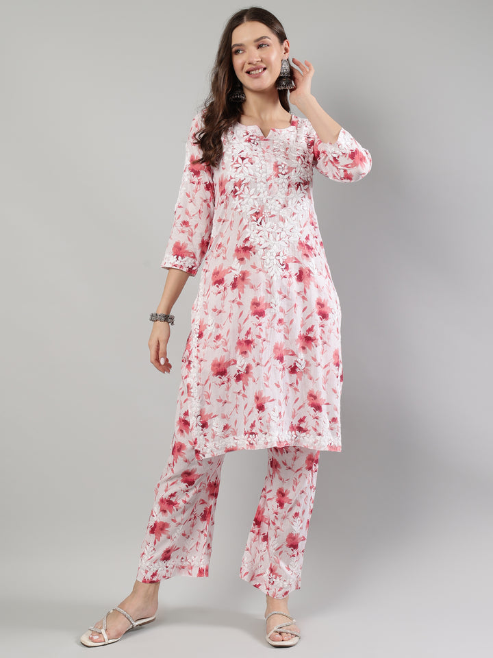 White-Cotton-Lucknowi-Chikankari-Kurta-Set