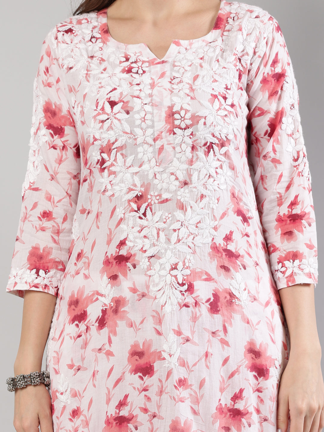 White-Cotton-Lucknowi-Chikankari-Kurta-Set