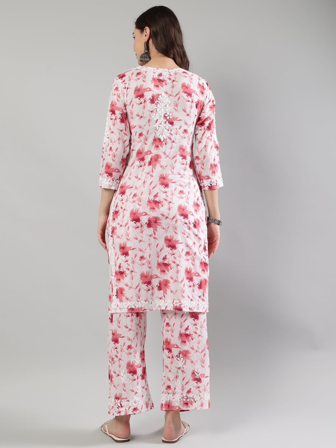 White-Cotton-Lucknowi-Chikankari-Kurta-Set