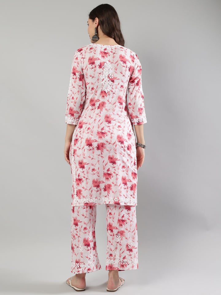 White-Cotton-Lucknowi-Chikankari-Kurta-Set