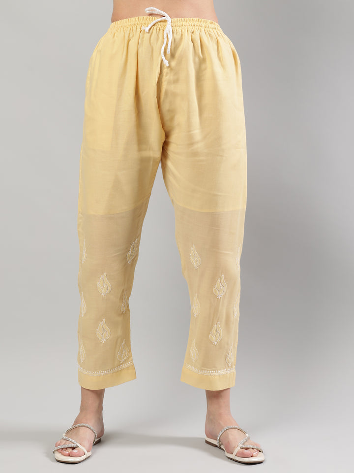 Beige-Cotton-Embroidered-Lucknowi-Chikankari-Kurta-Set