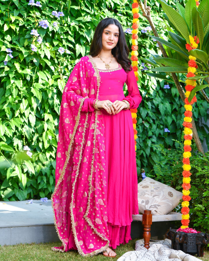 Pink-Embroidered-Georgette-3-Piece-Kurta-Set