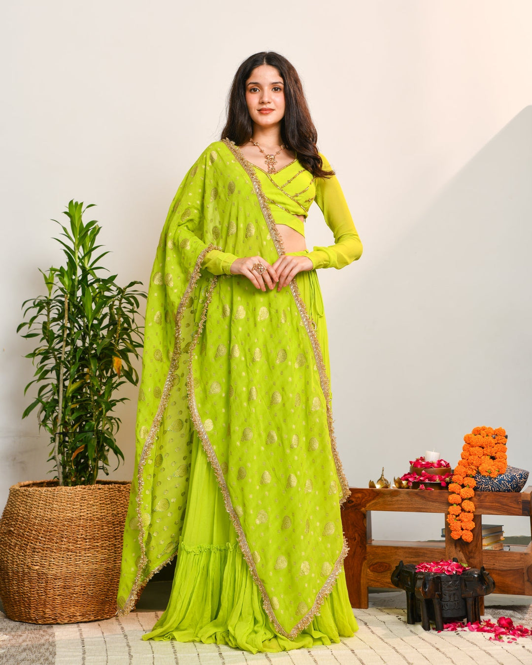 Fluorescent-Anarkali-Lehenga-Set