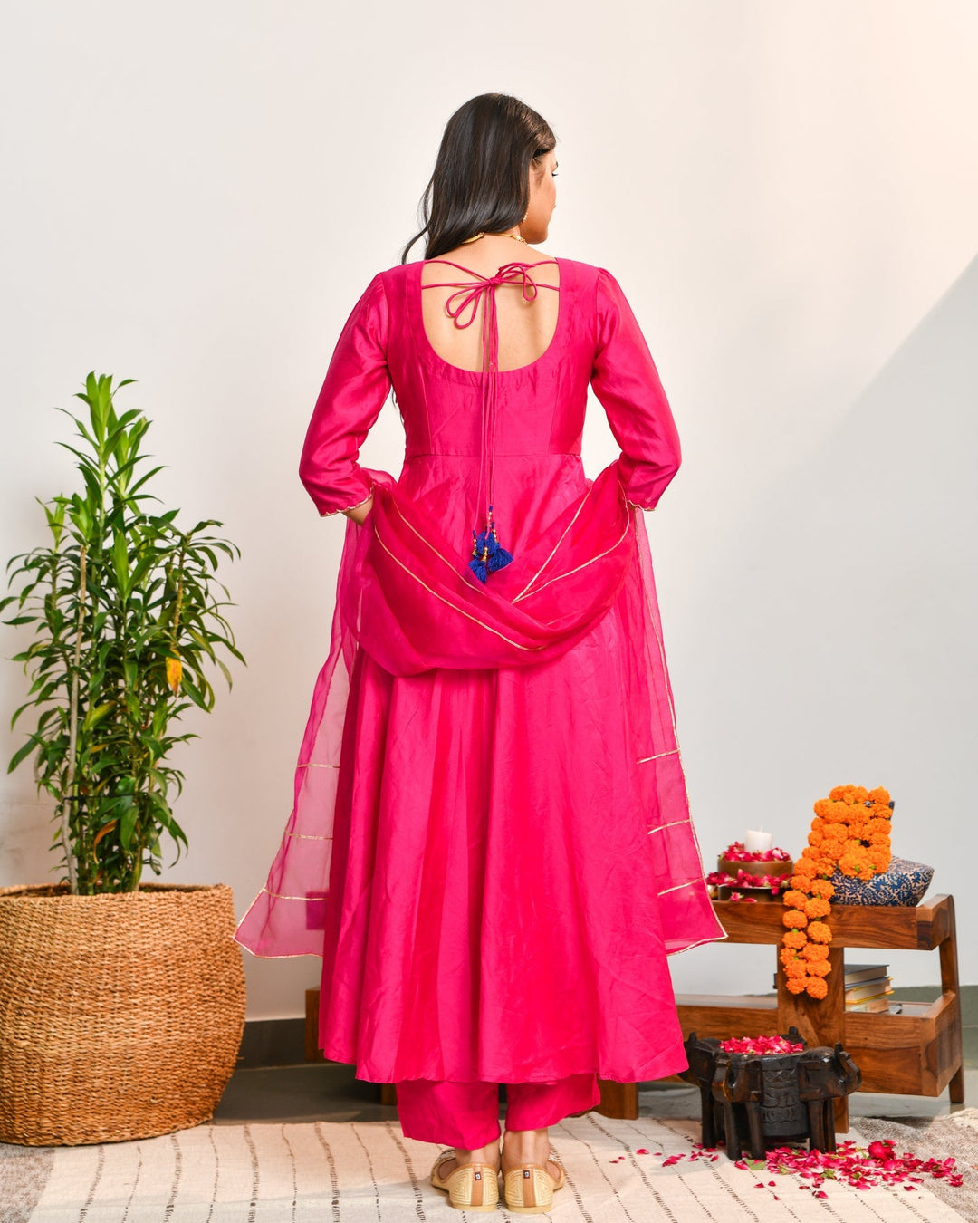 Pink Anarkali 3-Piece Set