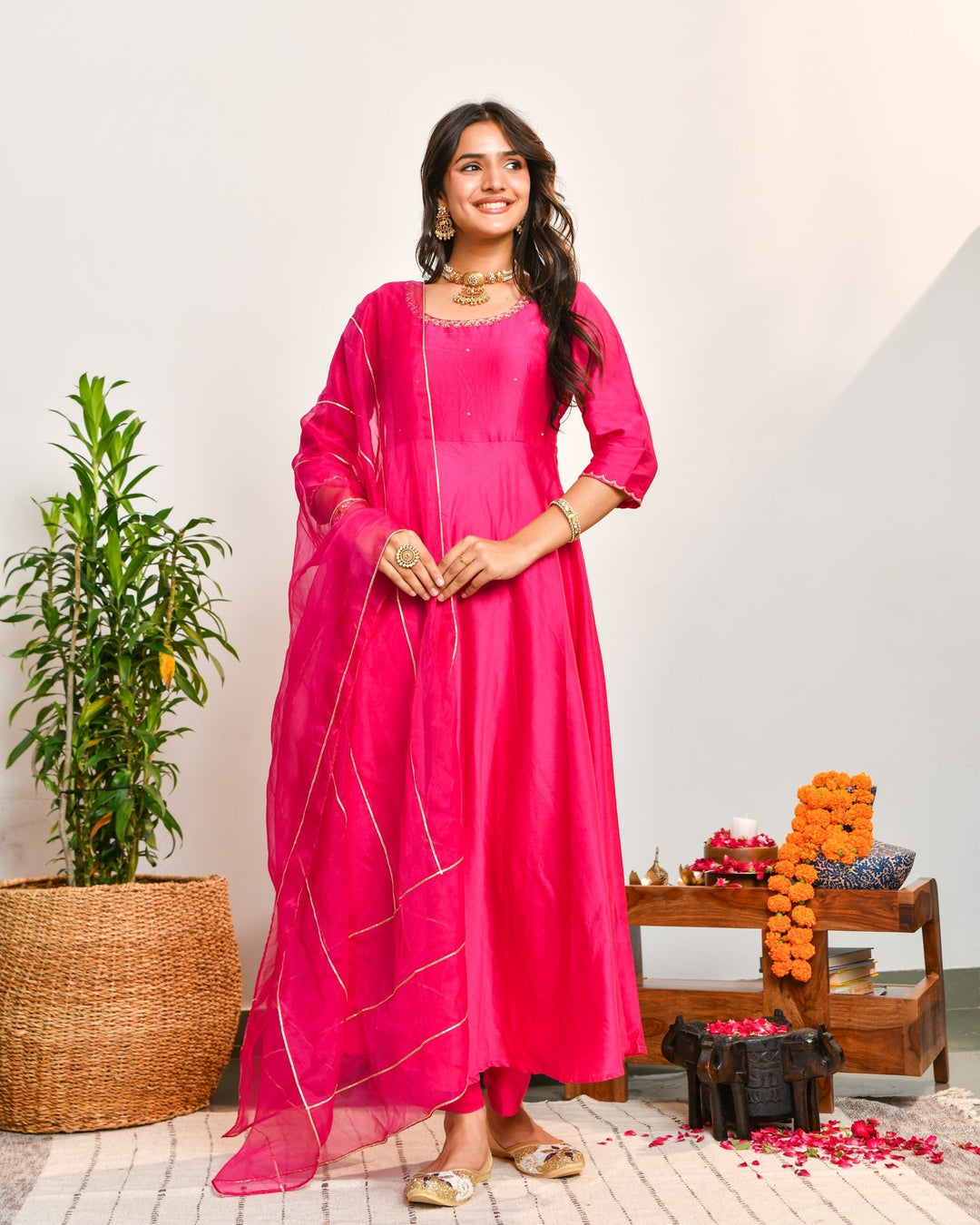Pink-Anarkali-3-Piece-Set