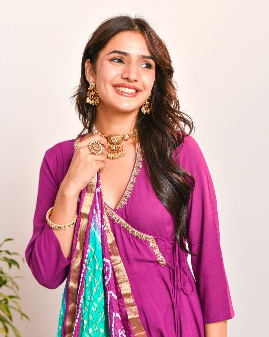 Purple-Rayon-Anarkali-3-Piece-Set