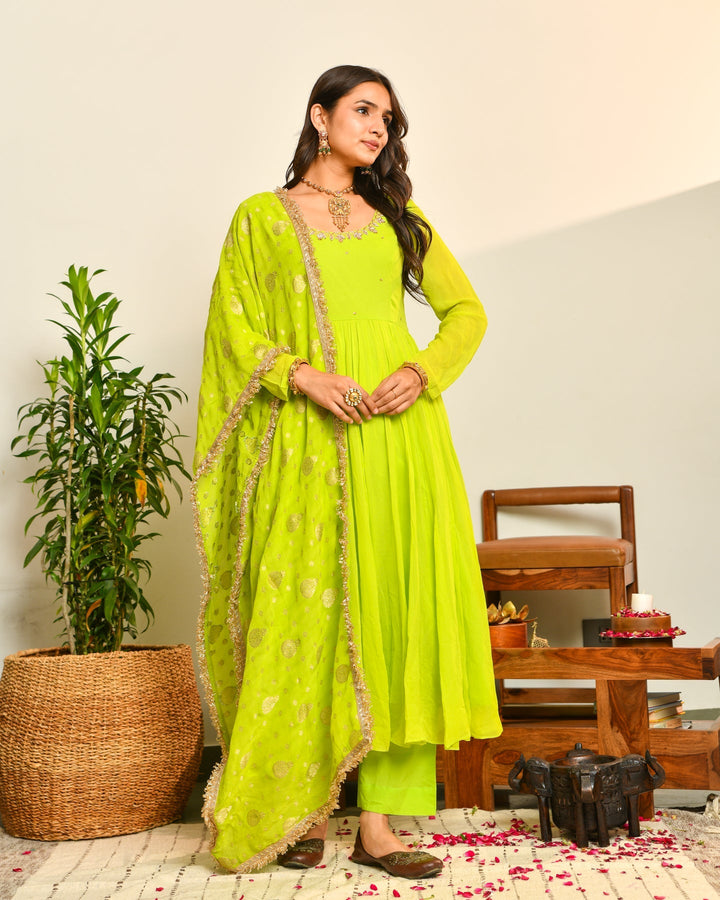 Fluorescent-Viscose-Anarkali-Suit