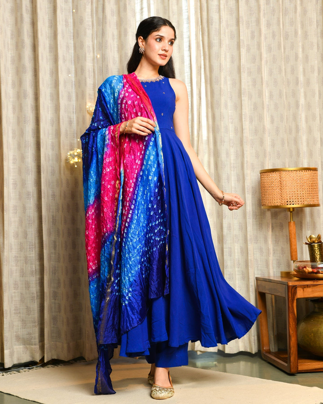 Blue-Embroidered-Anarkali-3-Piece-Set