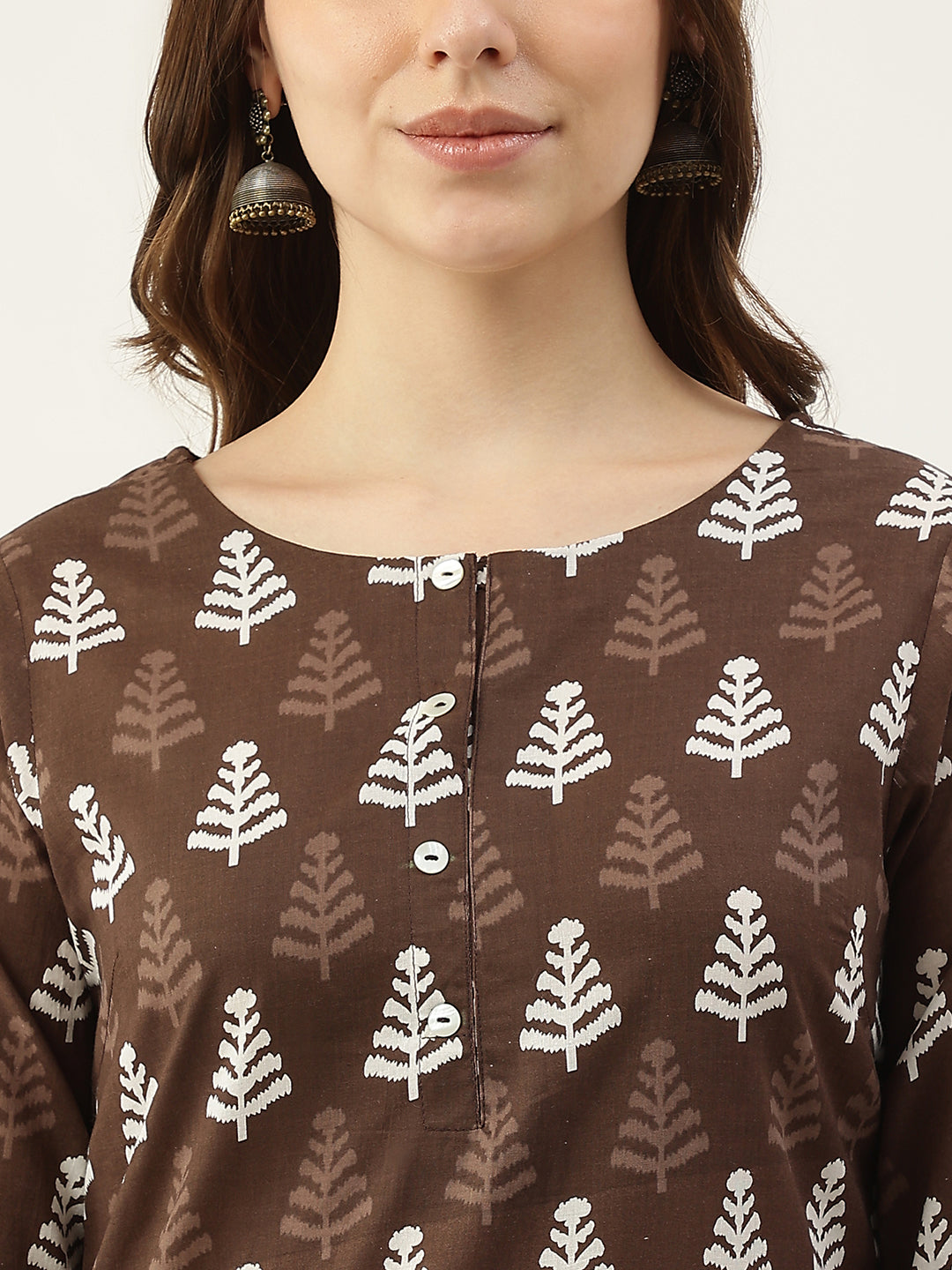 Brown-Straight-Cotton-3-Piece-Kurta-Set