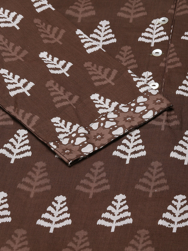 Brown-Straight-Cotton-3-Piece-Kurta-Set