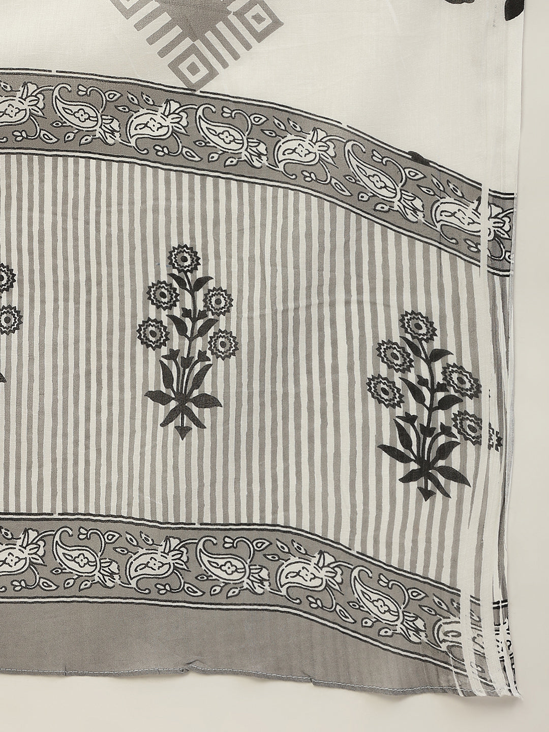 White-&-Black-Pure-Cotton-3-Piece-Kurta-Set