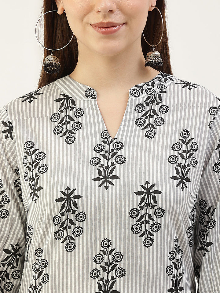 White-&-Black-Pure-Cotton-3-Piece-Kurta-Set