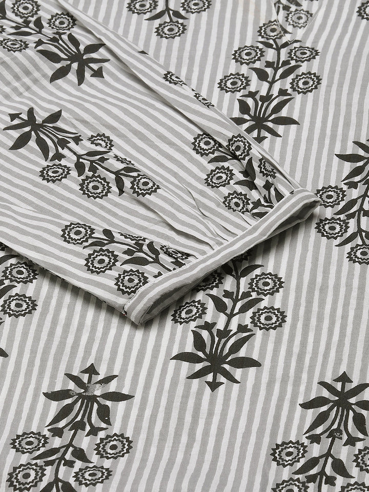 White-&-Black-Pure-Cotton-3-Piece-Kurta-Set