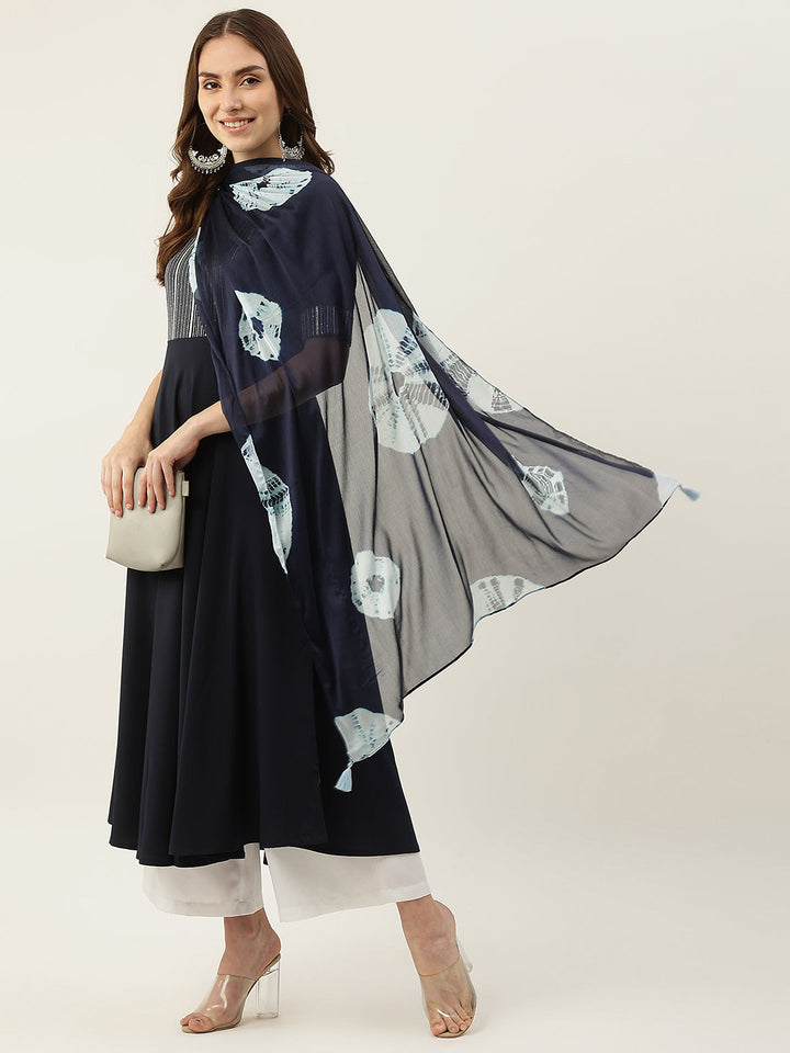 Teal-Blue-Poly-Crepe-Straight-Kurta-&-Dupatta-ONLY