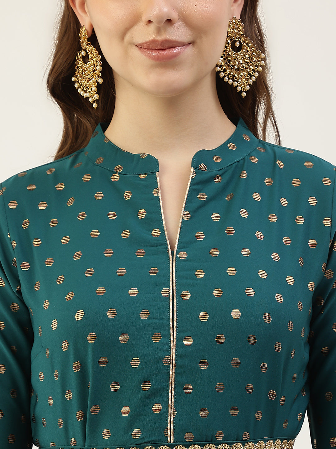 Sea-Green-Poly-Crepe-Kurta-With-Dupatta-ONLY