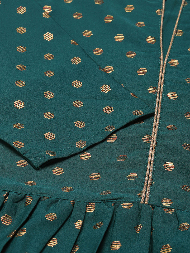 Sea-Green-Poly-Crepe-Kurta-With-Dupatta-ONLY