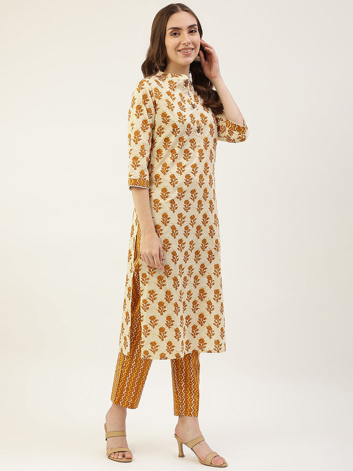 Yellow-Cotton-Straight-3-Piece-Kurta-Set
