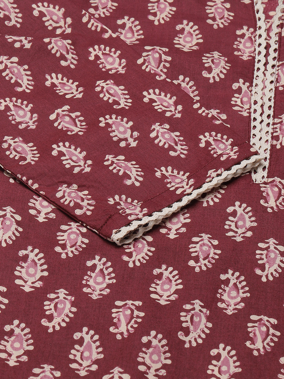 Maroon-Cotton-Straight-3-Piece-Kurta-Set