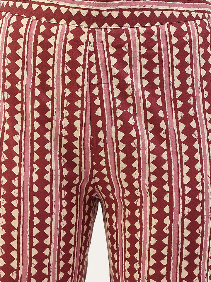 Maroon-Cotton-Straight-3-Piece-Kurta-Set