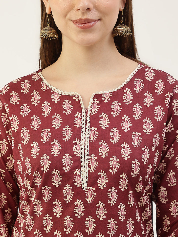 Maroon-Cotton-Straight-3-Piece-Kurta-Set