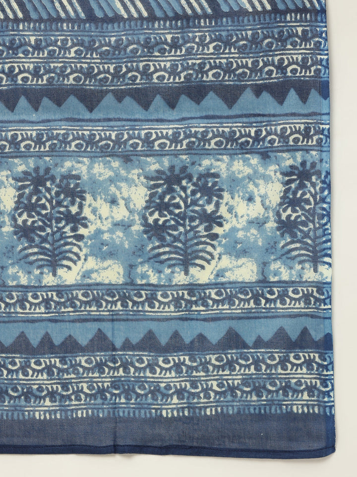 Blue-Pure-Cotton-Straight-3-Piece-Kurta-Set