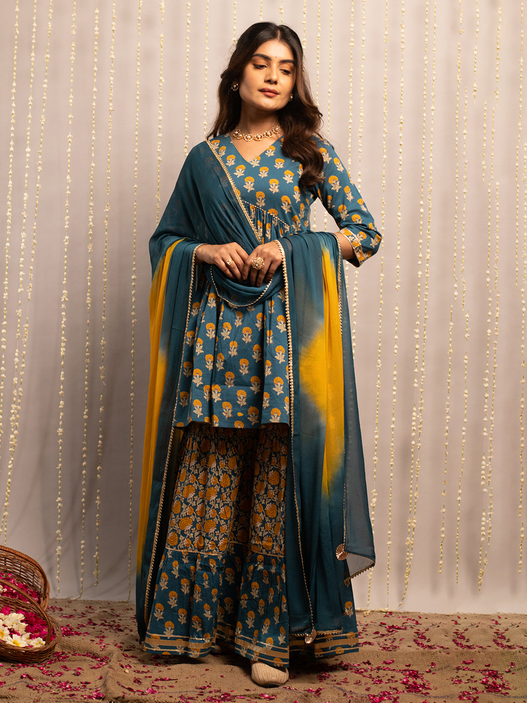 Mor-Peach-Pure-Cotton-Flared-3-Piece-Sharara-Set