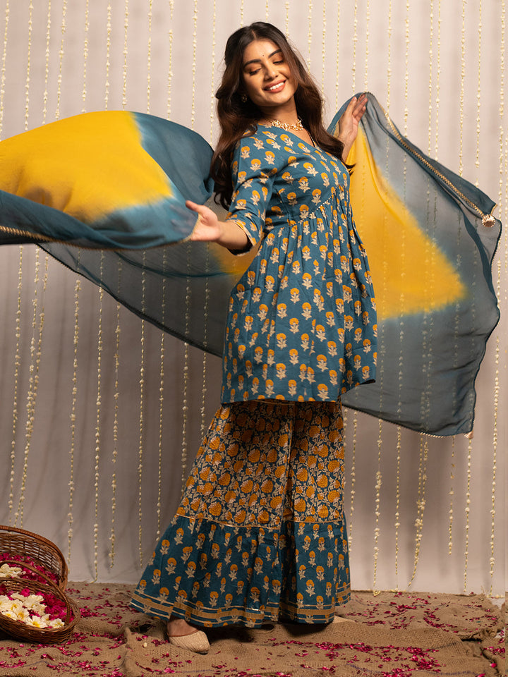 Mor-Peach-Pure-Cotton-Flared-3-Piece-Sharara-Set