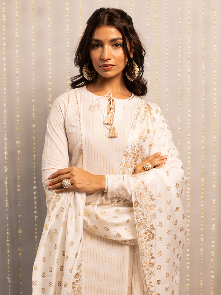 Off-White-Pure-Cotton-Flared-3-Piece-Kurta-Set
