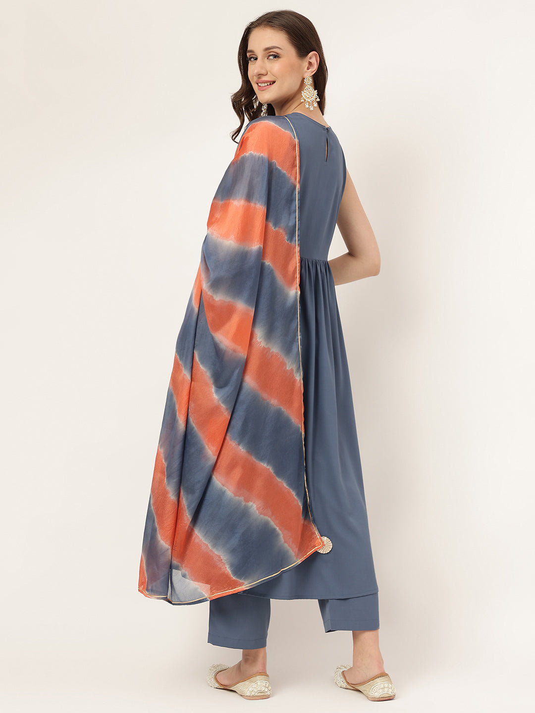 Blue-Yonder-Poly-Crepe-A-Line-Sleeveless-3-Piece-Kurta-Set