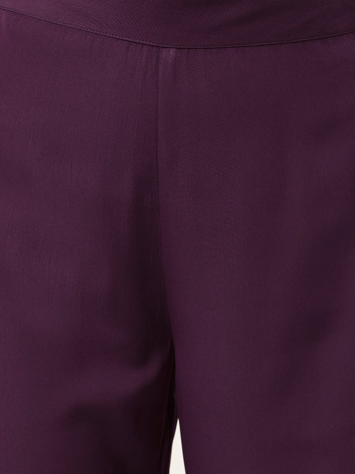 Purple-Poly-Crepe-Flared-3-Piece-Kurta-Set