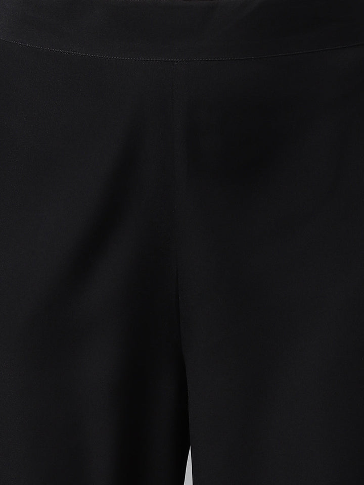 Black-Poly-Crepe-A-Line-2-Piece-Kurta-Set