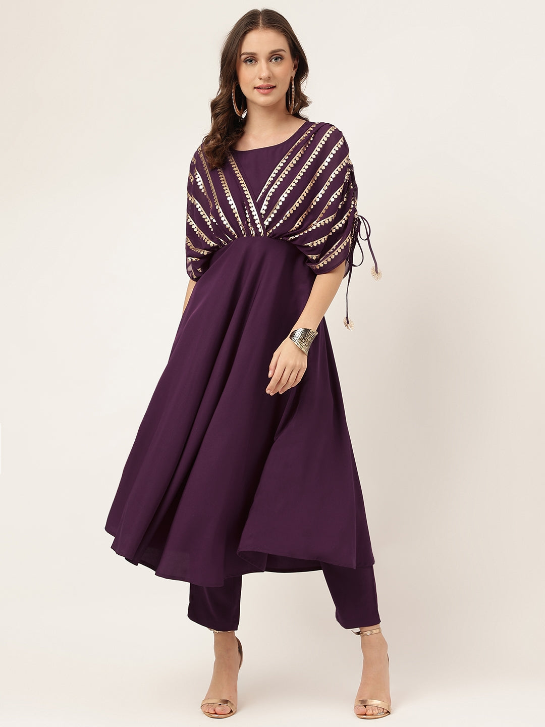 Purple-Poly-Crepe-A-Line-2-Piece-Kurta-Set