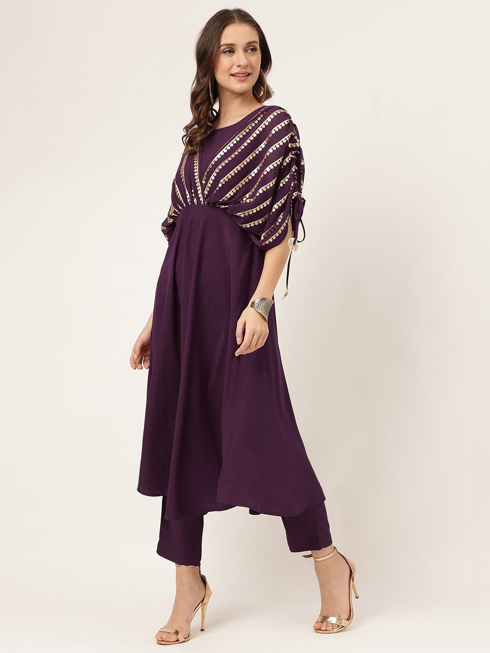 Purple-Poly-Crepe-A-Line-2-Piece-Kurta-Set