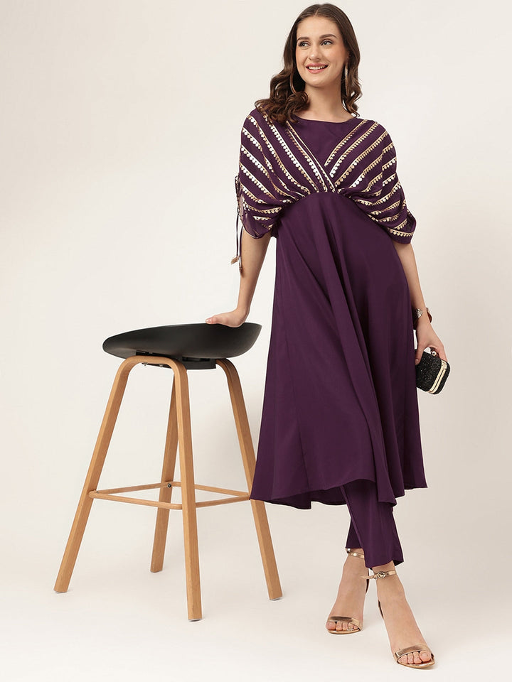 Purple-Poly-Crepe-A-Line-2-Piece-Kurta-Set