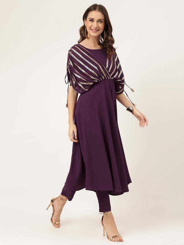 Purple-Poly-Crepe-A-Line-2-Piece-Kurta-Set